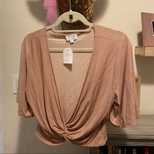 Twist front crop shirt